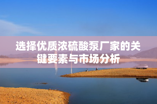 選擇優(yōu)質(zhì)濃硫酸泵廠家的關(guān)鍵要素與市場(chǎng)分析
