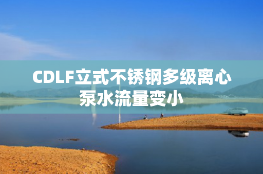 CDLF立式不銹鋼多級離心泵水流量變小